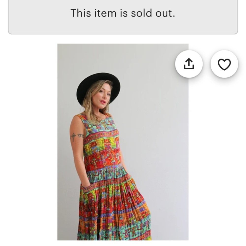 Bila Rayon Grunge Dress. 1990’s. Size M